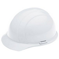 Hard Hat with ratchet adjustment and 4 point nylon suspension in White and Full Color Label.